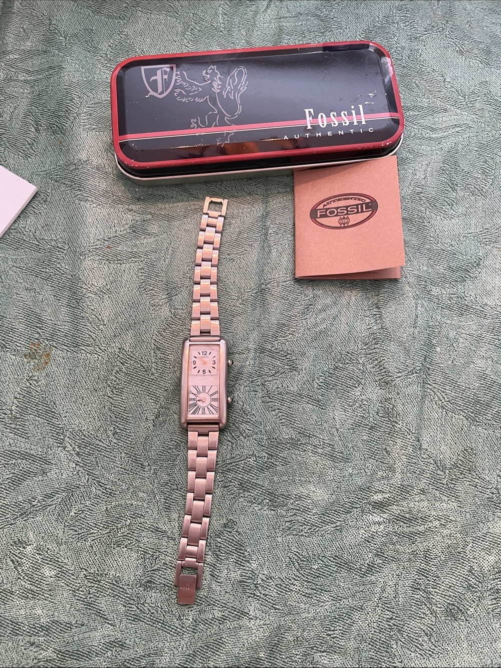 Fossil silver Tone Rectangular Bracelet Watch